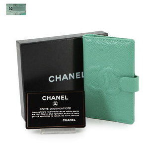 CHANEL Mini Agenda Notebook Caviar Skin Mint Green Coco Mark